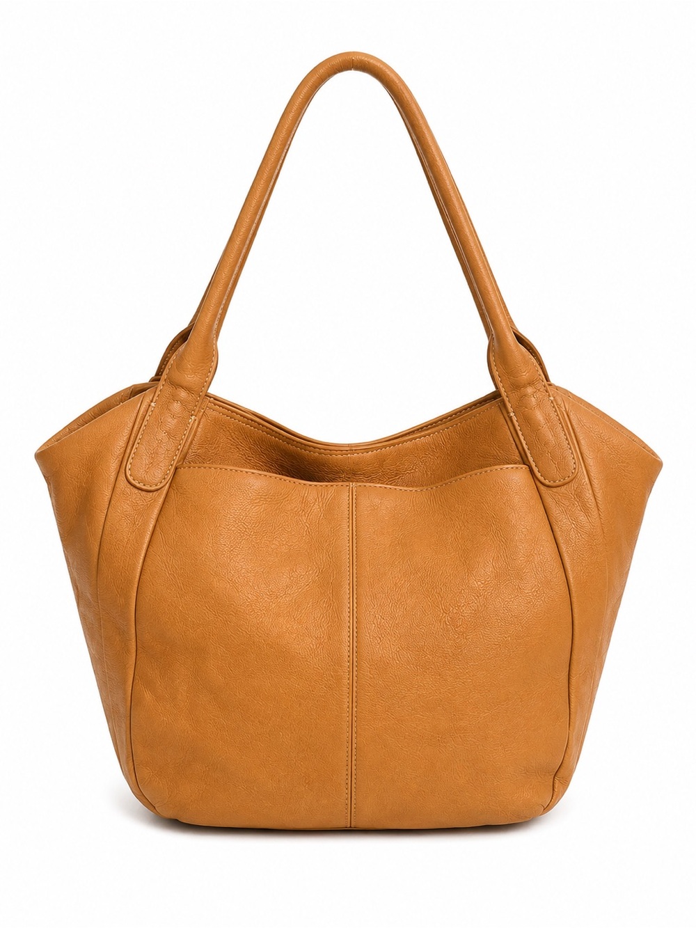 Tignanello Tan Pebbled Leather Shoulder Bag Large Hobo Tote Carryall Purse - Picture 2 of 12